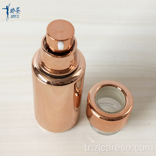 Havasız Pompalı 15ml Rose Gold PETG Şişe